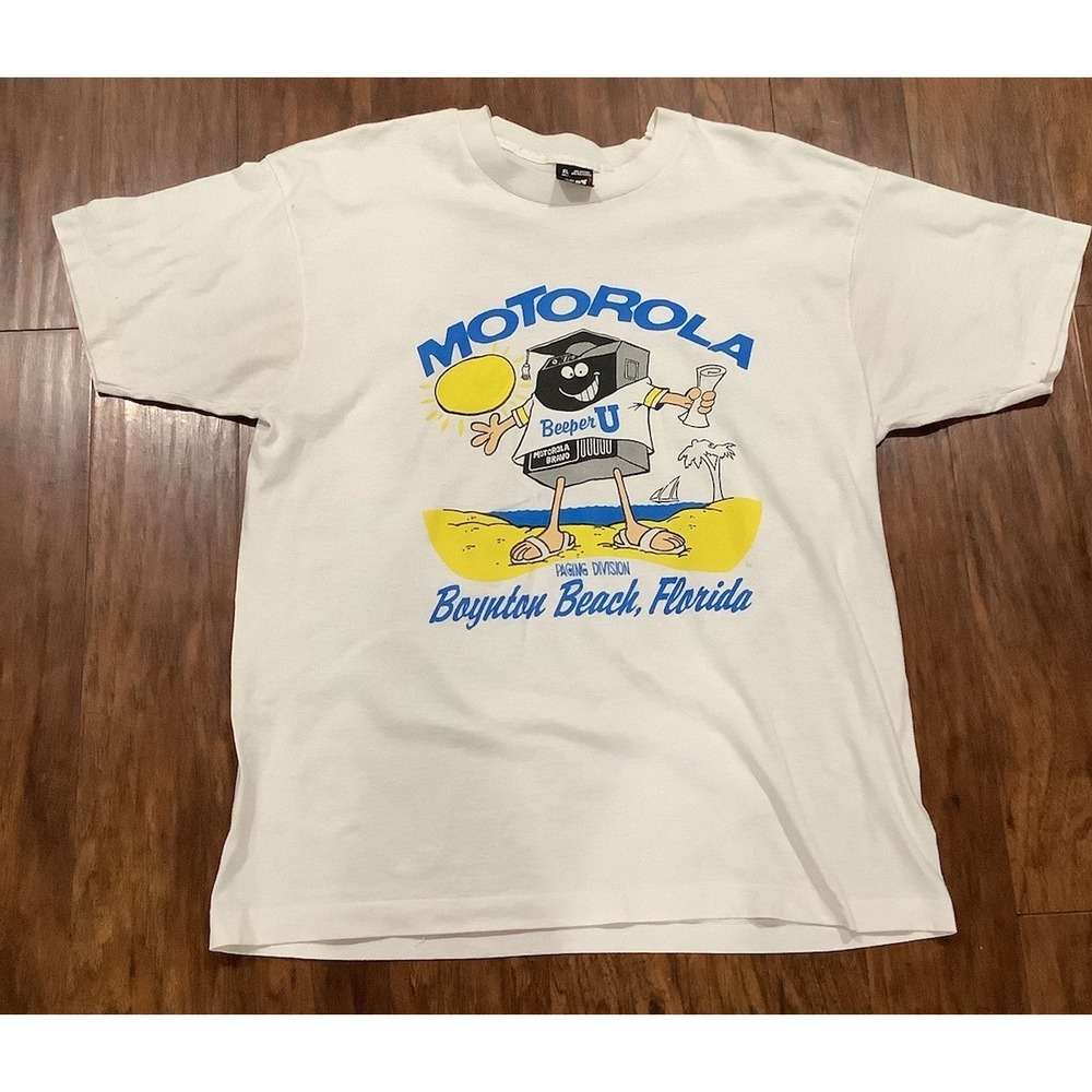 Motorola  Beeper  U Paging Division Vintage Single Stitch T Shirt XL